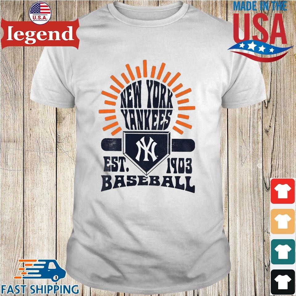 New York Yankees Sun Burst Est 1903 Baseball T-shirt