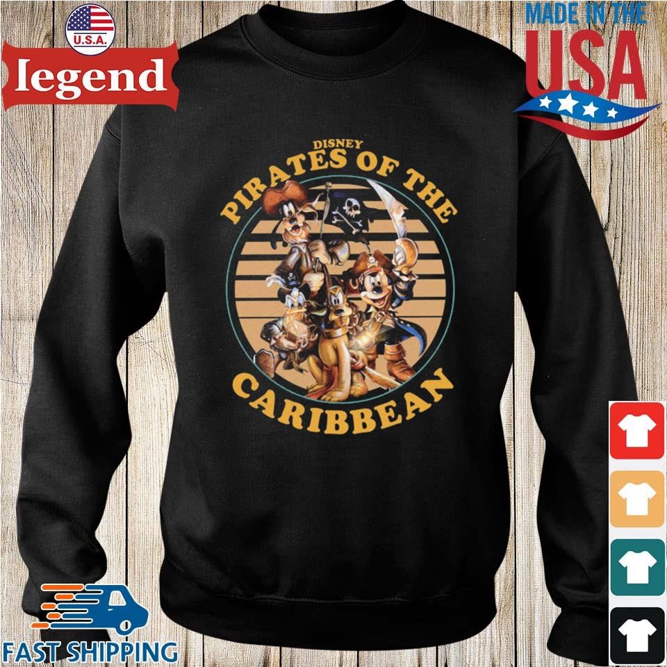 Retro Pirates Of The Caribbean Mickey Donald Goofy Disney Cartoon T-shirt,Sweater,  Hoodie, And Long Sleeved, Ladies, Tank Top