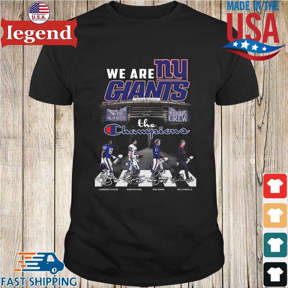 We Are New York Gians The Champions Abbey Road Signatures T-shirt,Sweater,  Hoodie, And Long Sleeved, Ladies, Tank Top