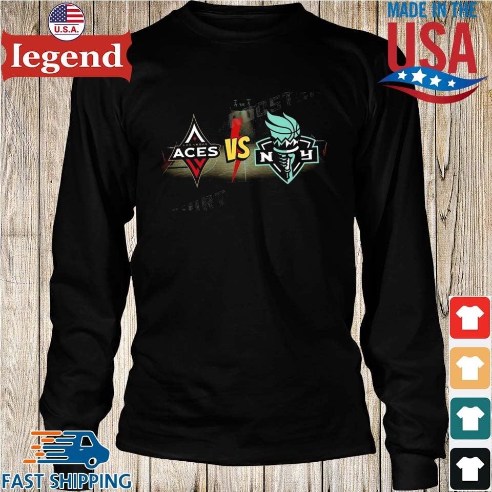 Lady Liberty wears Las Vegas Aces jersey