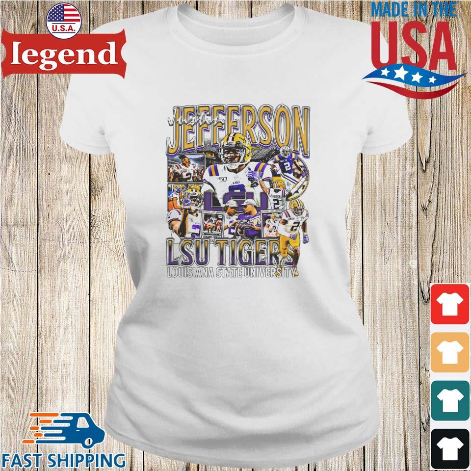 Shirts, Justin Jefferson Lsu White Jersey Sizes S2xl