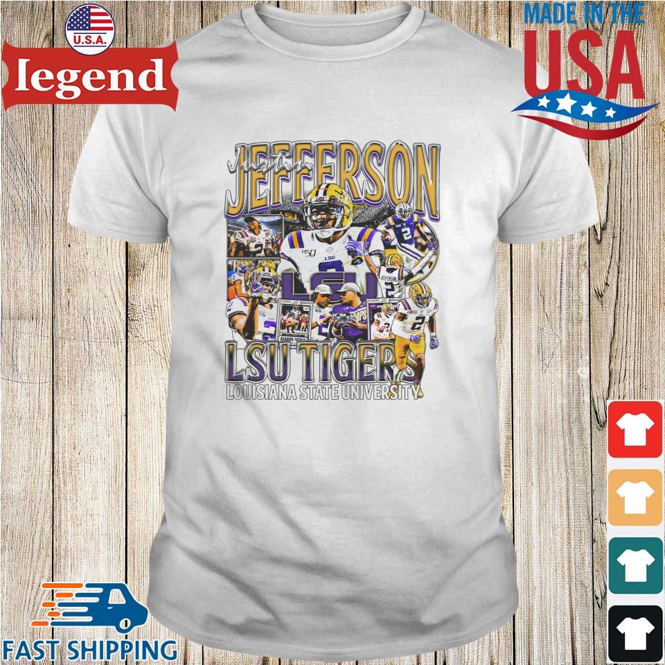 Shirts, Justin Jefferson Lsu White Jersey Sizes S2xl