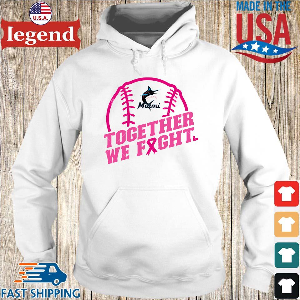 Official Mlb Miami Marlins Baseball Team Pink Ribbon Together We Fight 2023  T shirt, hoodie, sweater, long sleeve and tank top