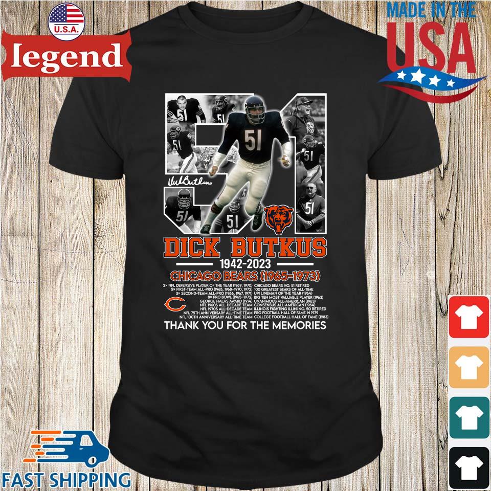 NFL Bears Dick Butkus Retired Legends Name & Number T-Shirt 