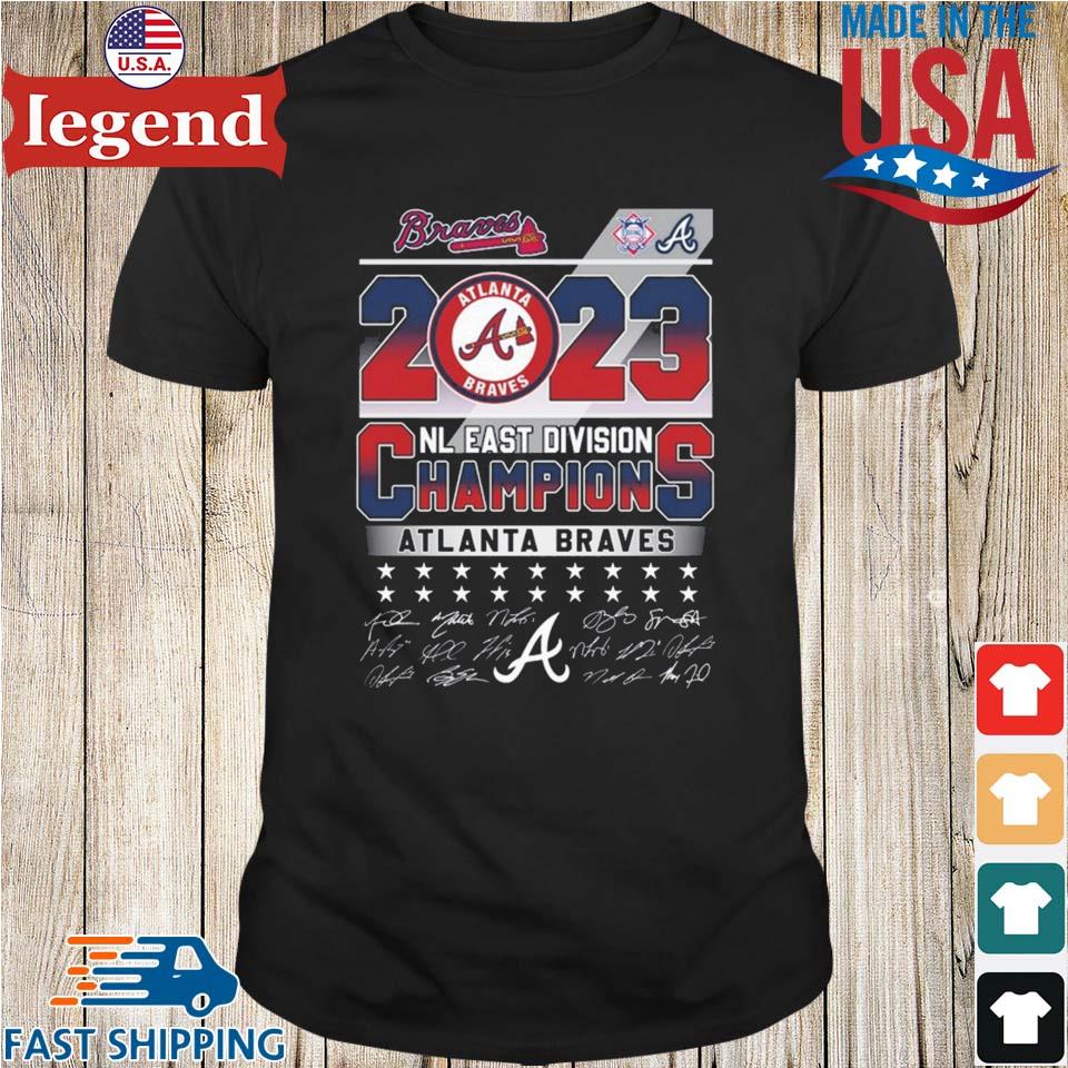Official Atlanta Braves NL East Champions 2023 signatures shirt