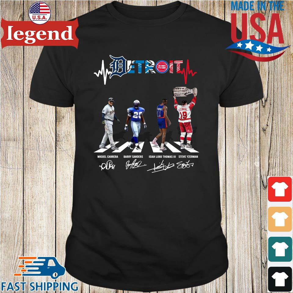 Detroit Sports Team Abbey Road Signatures shirt - Guineashirt