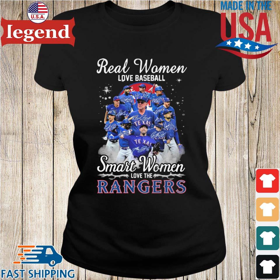 Real Women Love Baseball Smart Women Love The Texas Rangers Team Players  2023 Signatures T-shirt,Sweater, Hoodie, And Long Sleeved, Ladies, Tank Top