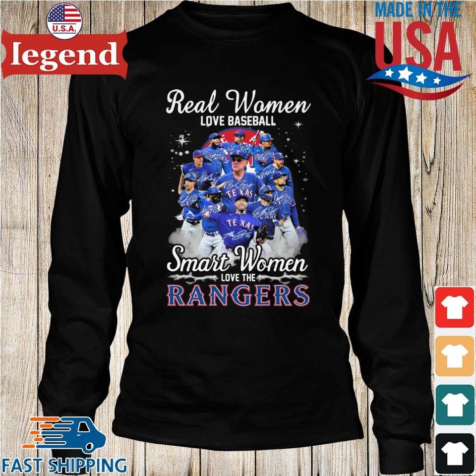 Trending Texas rangers real women love baseball smart women love the Texas  rangers signatures shirt - Gearuptee