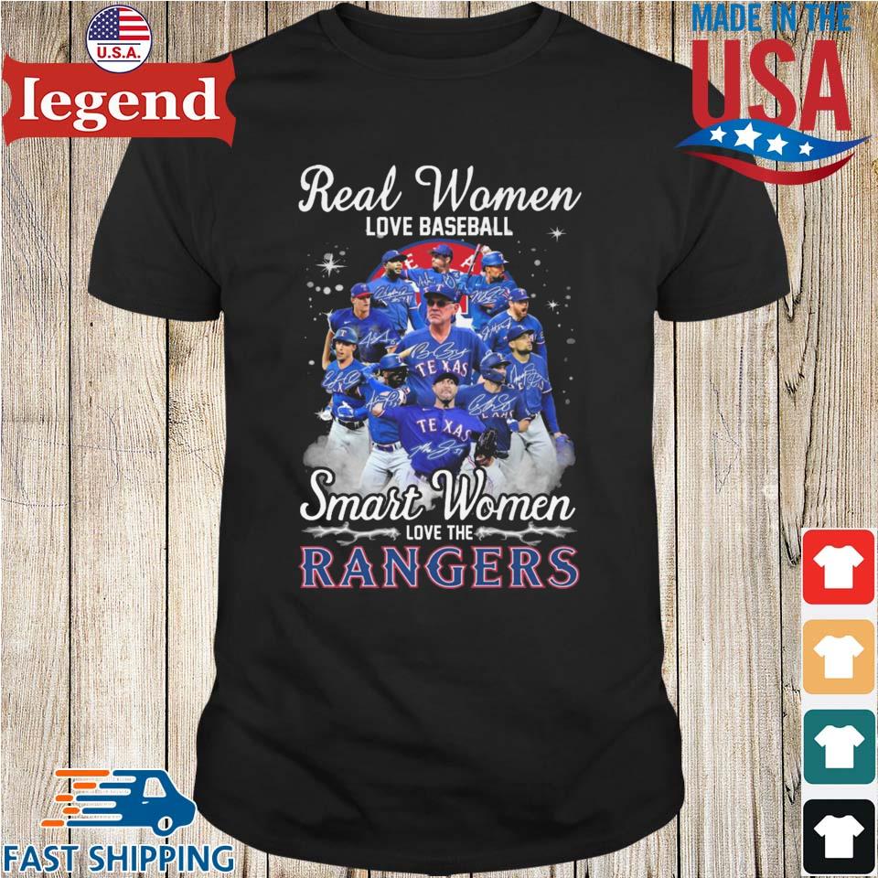 Real women love baseball smart women love the Texas Rangers shirt, hoodie,  sweater, long sleeve and tank top