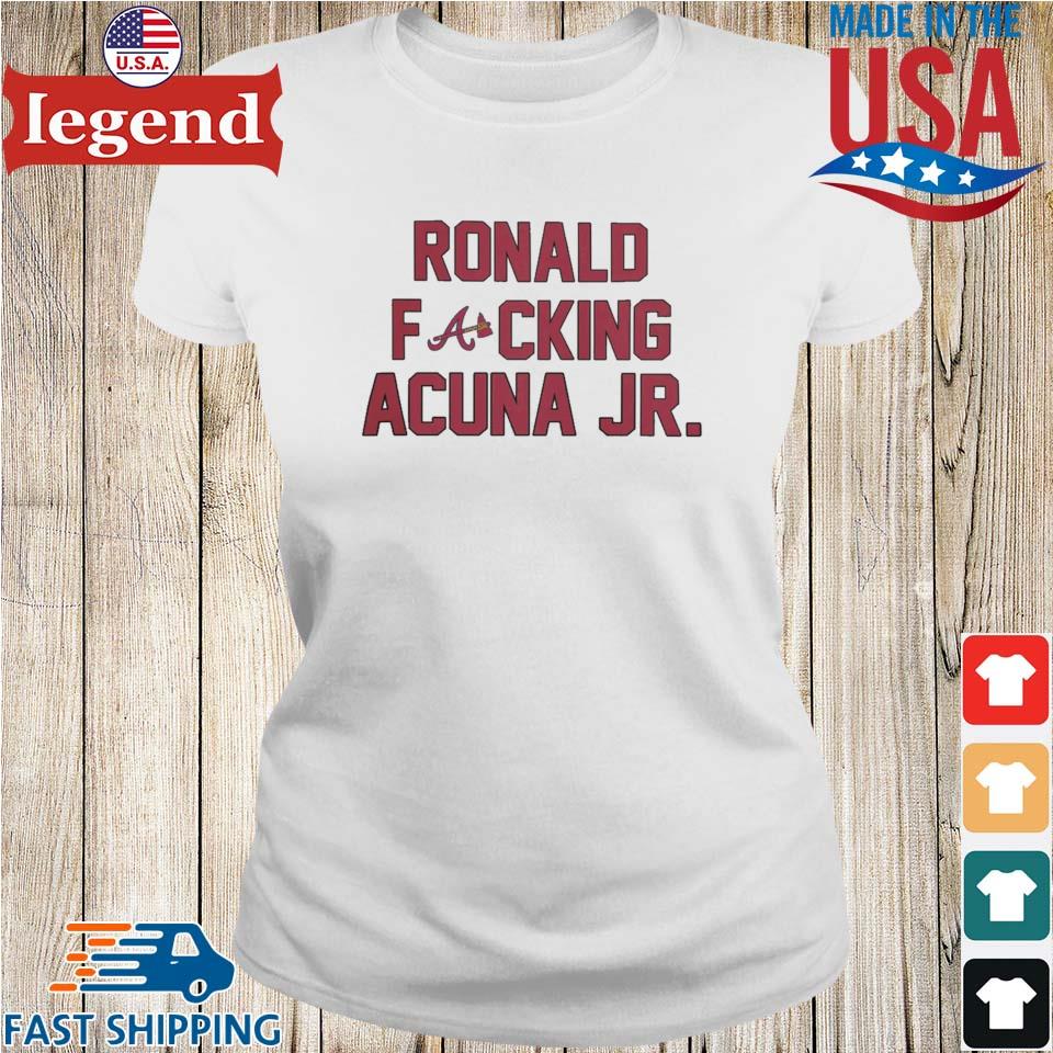 V-NECK Ronald Acuna Jr Atlanta Braves Acuna Logo Ladies T-shirt