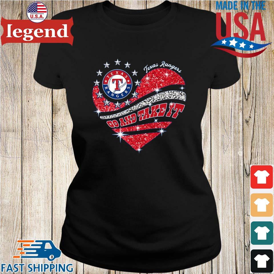 Go and take it Texas rangers heart shirt - Gearuptee