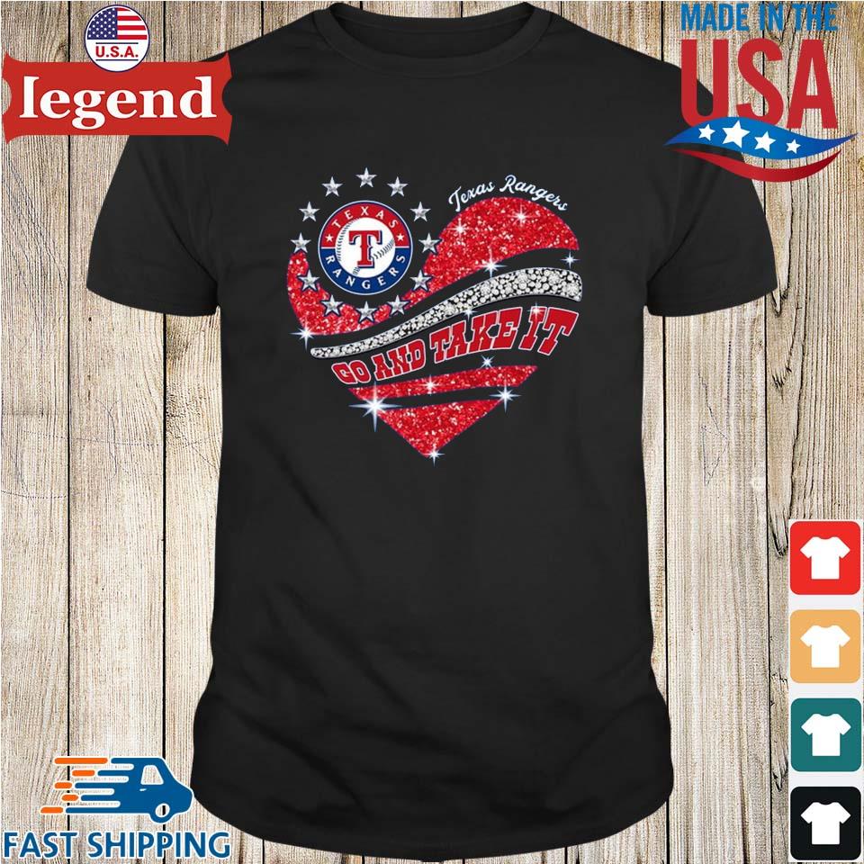 Go and take it Texas rangers heart shirt - Gearuptee