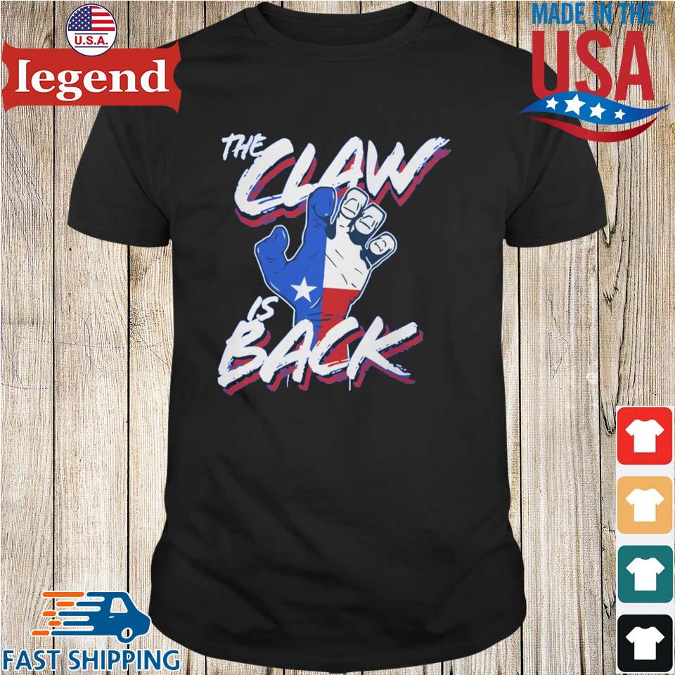 Texas Rangers The Claw Is Back 2023 T-shirt - Trend Tee Shirts Store