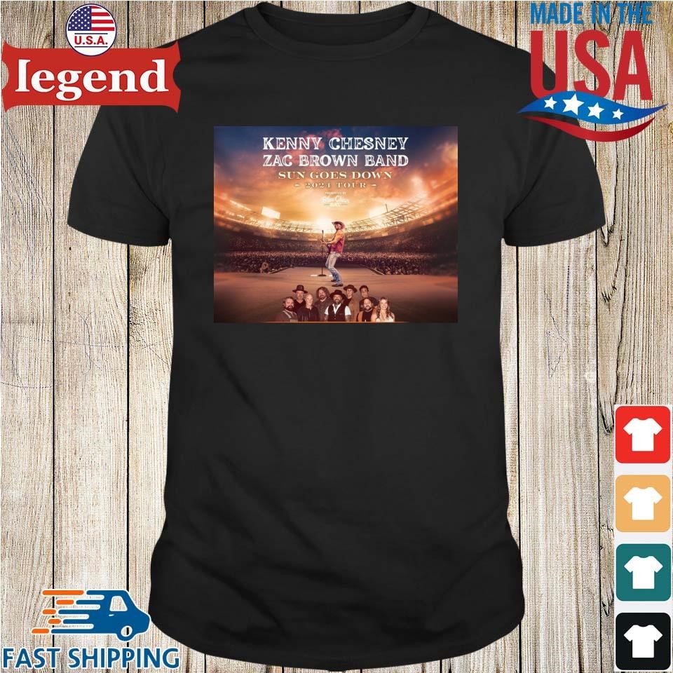 Kenny Chesney Zac Brown Band Sun Goes Down 2024 Tour Tshirt,Sweater, Hoodie, And Long Sleeved