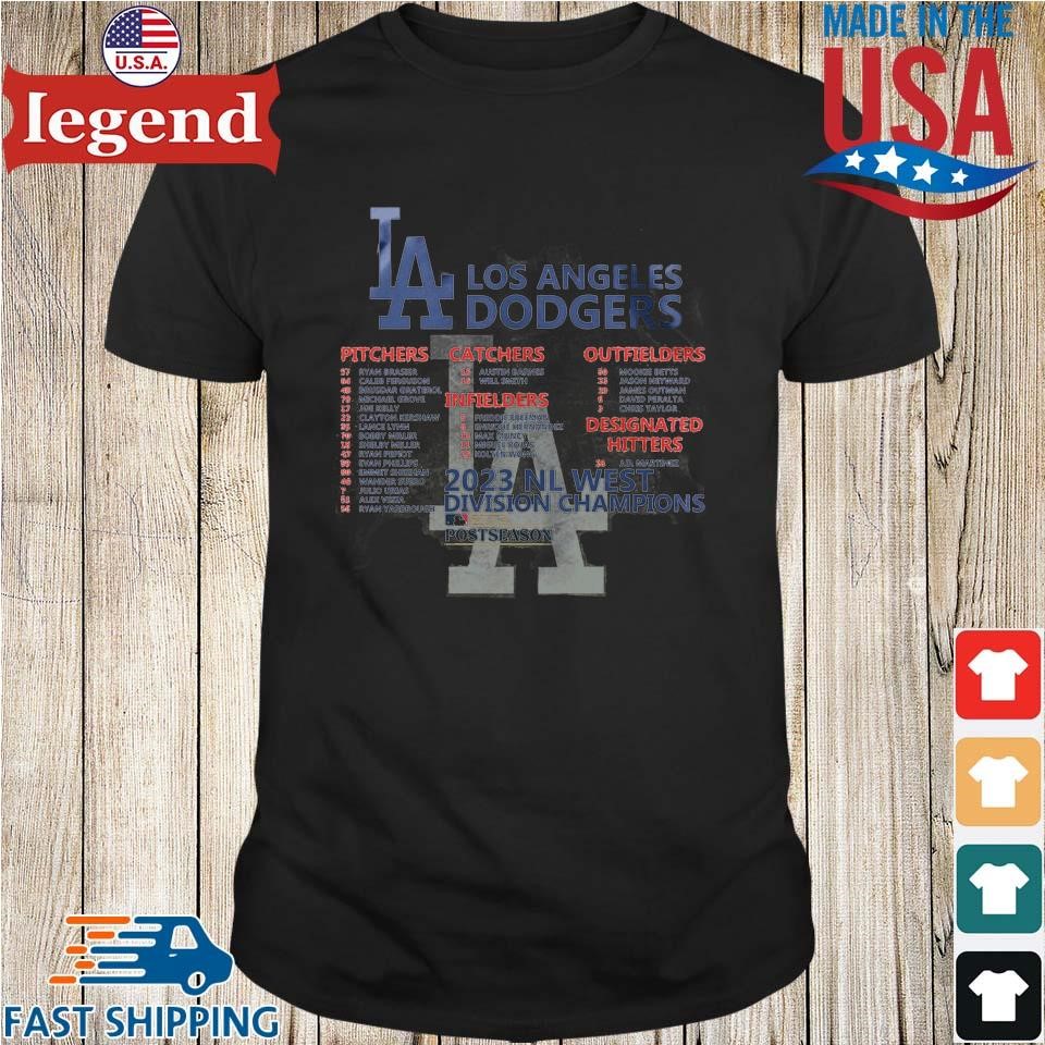 Los Angeles Dodgers Built For October 2023 Nl West Division Champions T-shirt