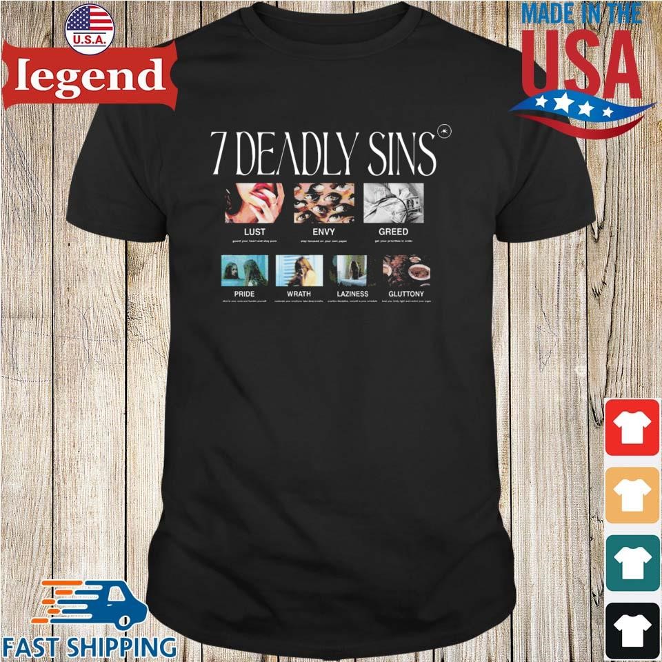 7 Deadly Sins Lust Envy Greed Pride Wrath Laziness Gluttony T-shirt