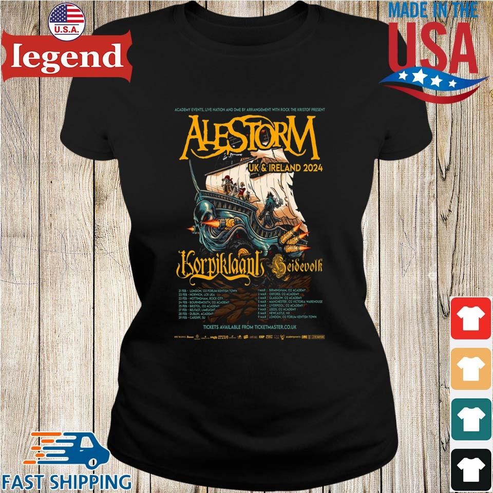 Alestorm Uk Ireland Tour 2024 T shirt Sweater Hoodie And Long