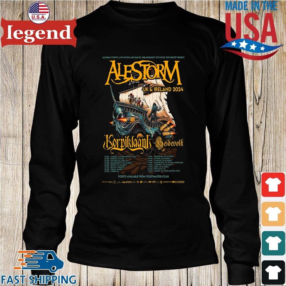 Alestorm Uk Ireland Tour 2024 T shirt Sweater Hoodie And Long