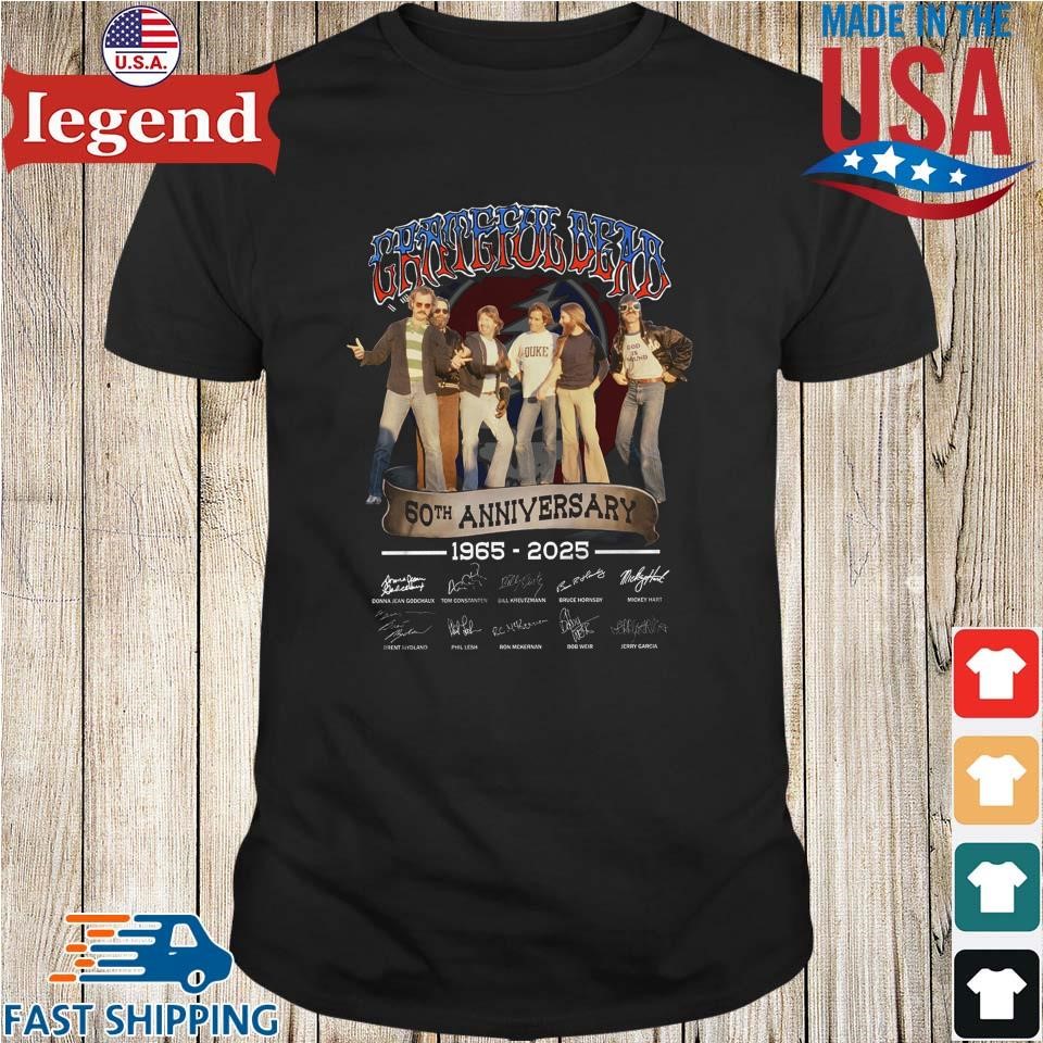 Grateful Dead 60th Anniversary 1965-2025 Signatures T-shirt,Sweater ...