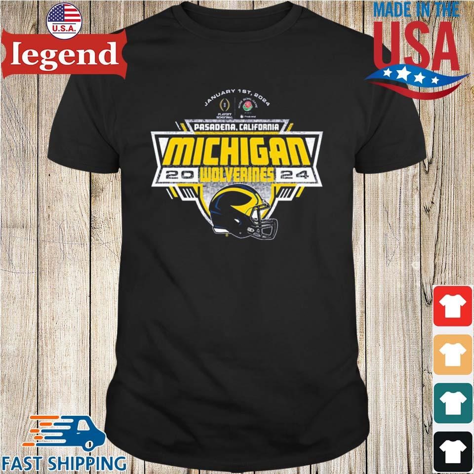 Original Michigan Wolverines 2024 Generic Helmet Cfp Rose Bowl Bound T ...