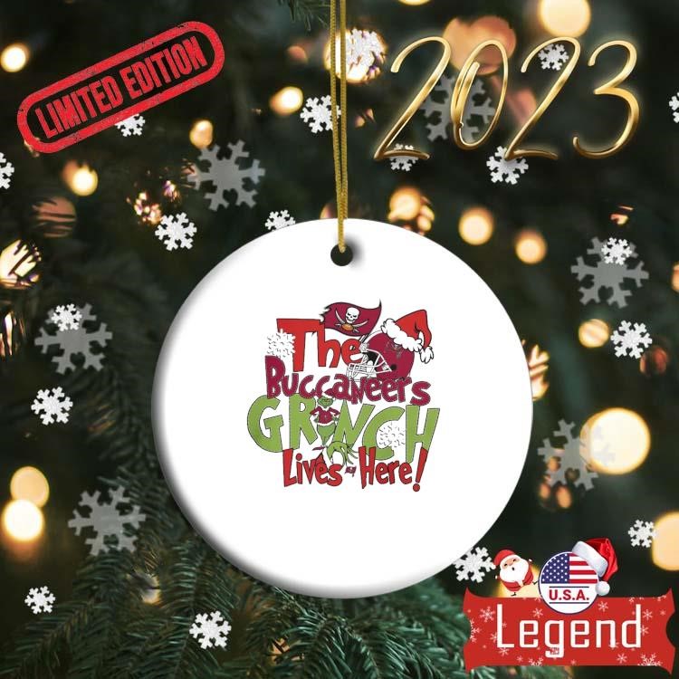 The Tampa Bay Buccaneers Grinch Lives Here Christmas Ornament,Sweater ...