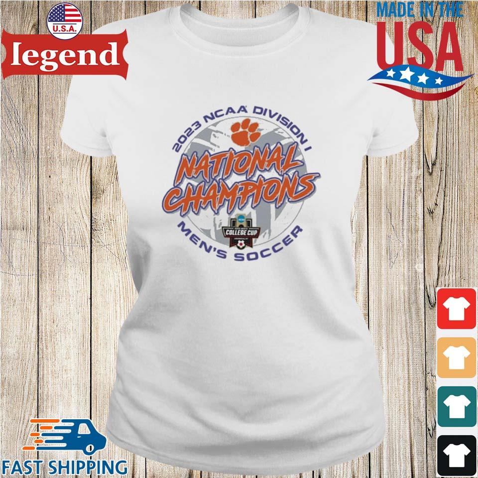 Champion White Clemson Tigers 2023 Ncaa Men s Soccer National Champions T shirt Sweater Hoodie And Long Sleeved Ladies Tank Top