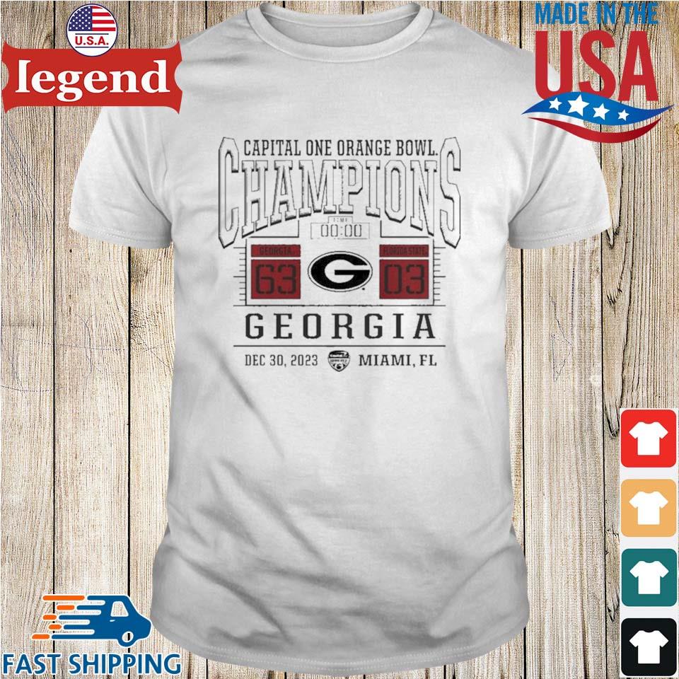 Georgia Bulldogs 2023 Orange Bowl Champions Score T-shirt