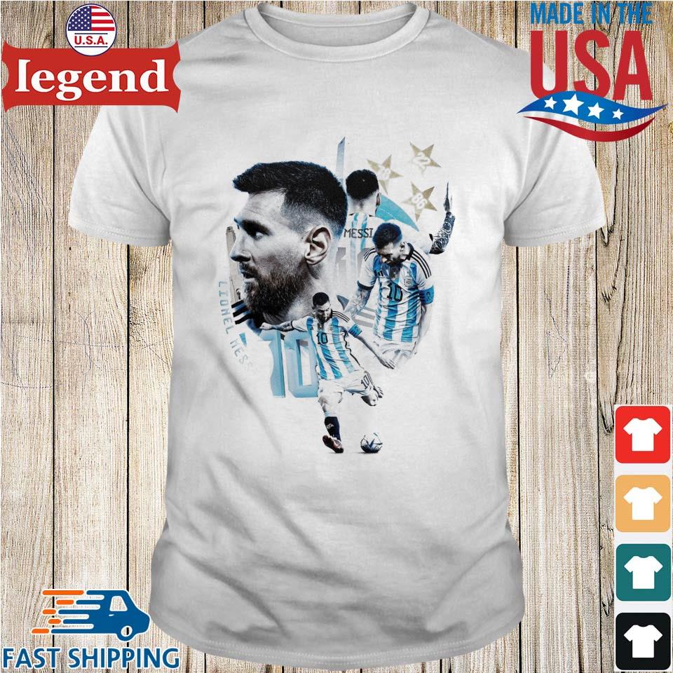 Lionel Messi 10 The Goat Argentina Football T-shirt