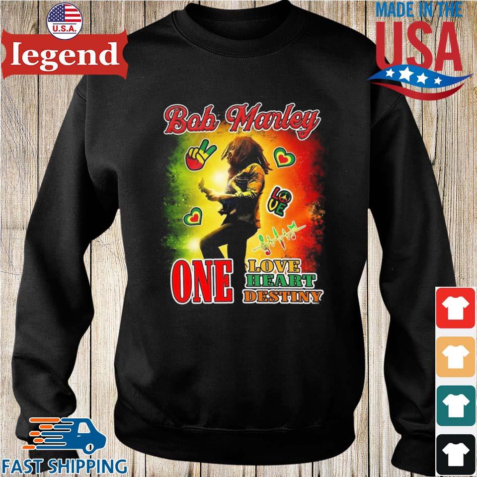 Bob Marley One Love Heart Destiny T-shirt,Sweater, Hoodie, And Long  Sleeved, Ladies, Tank Top