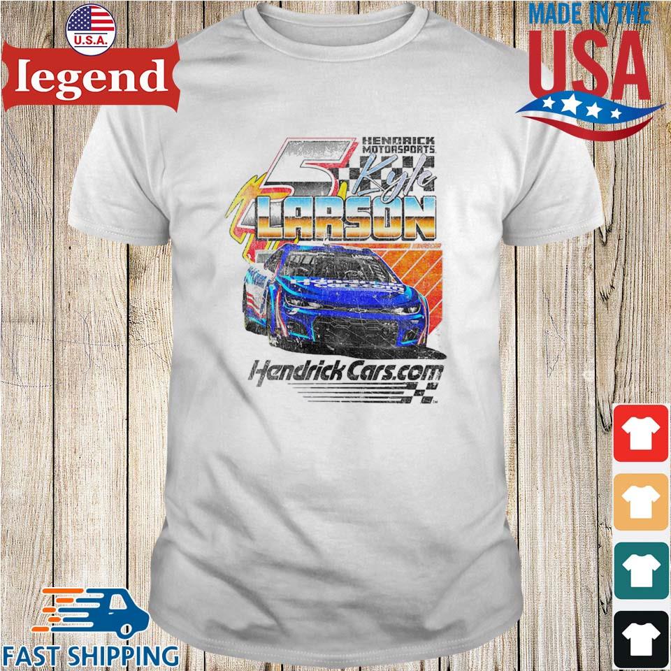 Kyle Larson Hendrick Motorsports Team Collection White Throwback Car Tri-Blend T-shirt