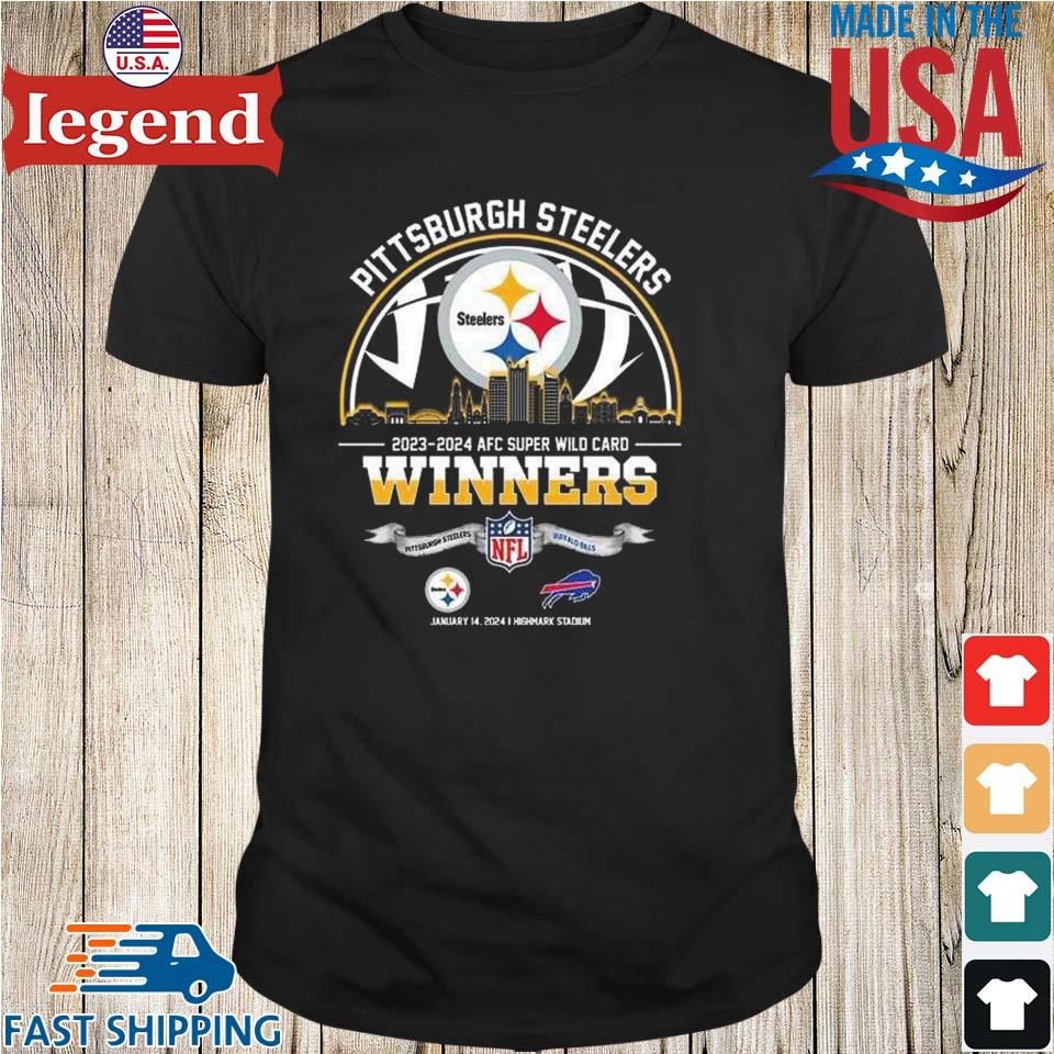Pittsburgh Steelers Winners Season 2023 2024 Afc Super Wild Card Nfl Divisional Skyline January 14 2024 Highmark Stadium T Shirt Shirt Den Min 