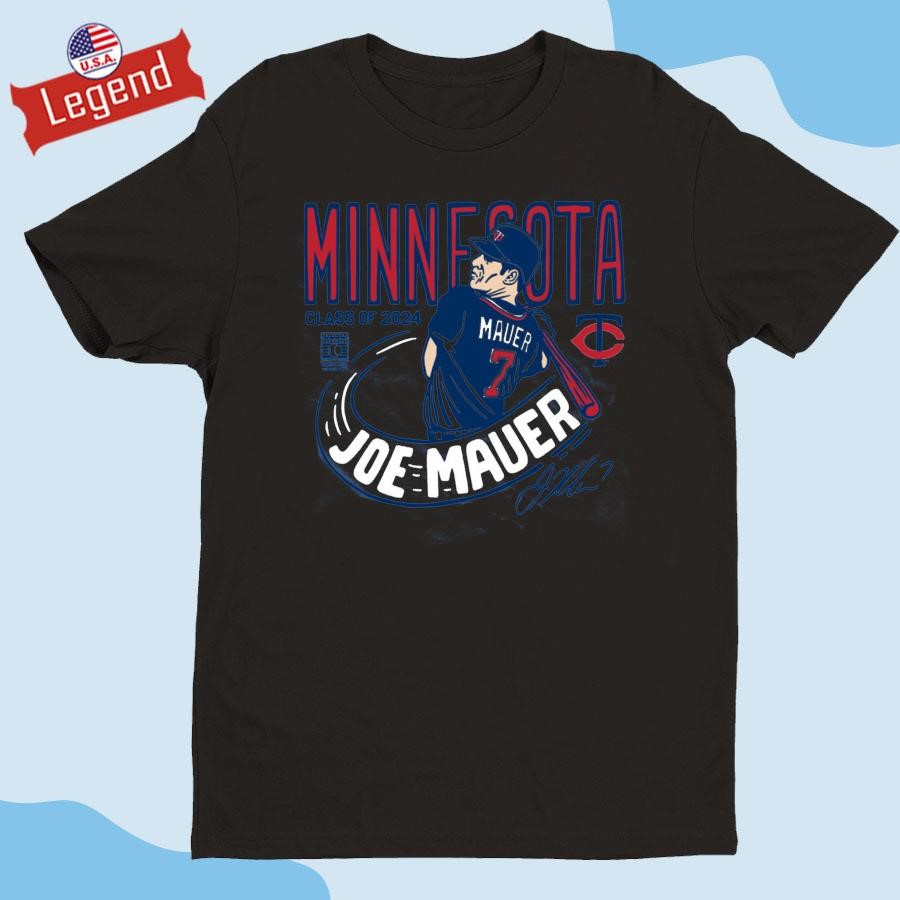 Joe Mauer Minnesota Class Of 2024 Inductee Illustrated Image Light Signature T-shirt