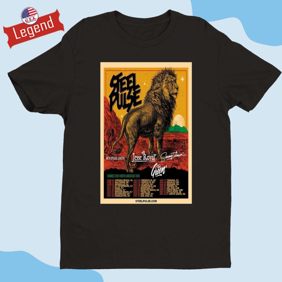 Official Steel Pulse Summer 2024 North American Tour T-shirt