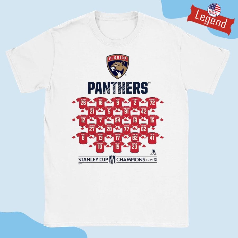 Original Florida Panthers 2024 Stanley Cup Champions Jersey Roster Shirt