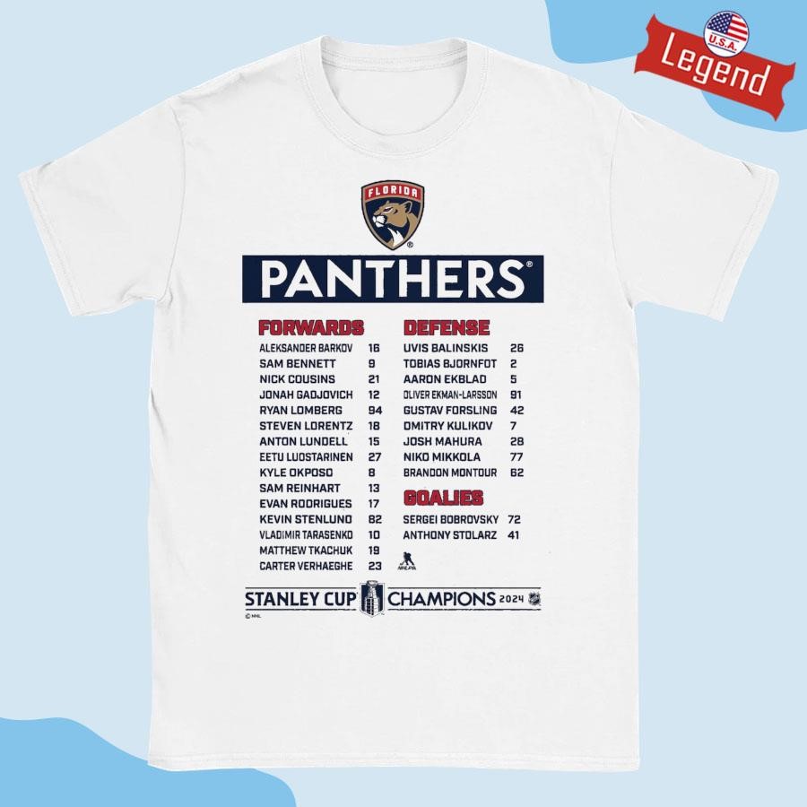 Original Florida Panthers 2024 Stanley Cup Champions Roster Shirt