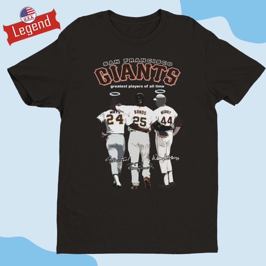 Original San Francisco Giants Greatest Players Of All Time Mays, Bonds And Mccovey Signatures Shirt