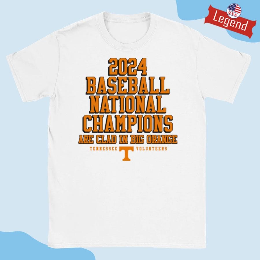 Tennessee Volunteers 2024 Baseball National Champions Are Clad In Big Orange T-shirt