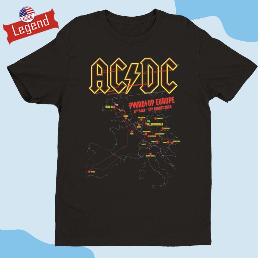 AC DC All Roads Lead To Dublin Pwr Up Tour 2024 T-shirt