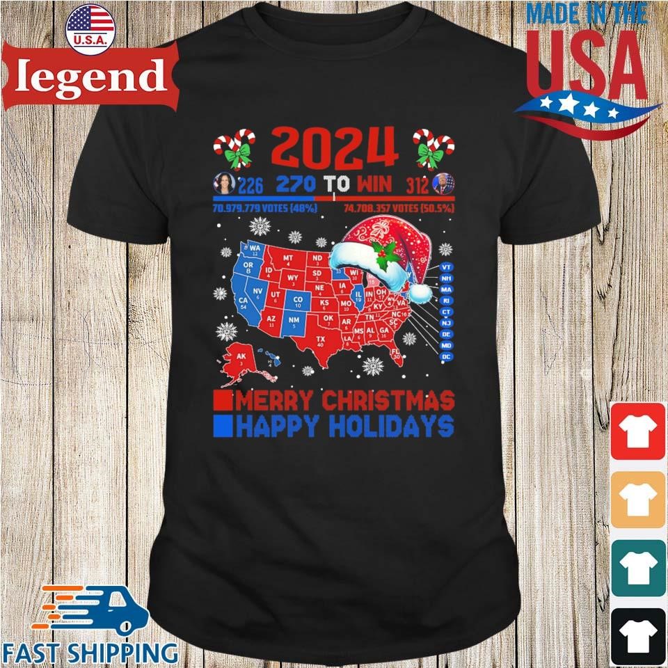 2024 Electoral Map Merry Christmas Happy Holidays Sweater