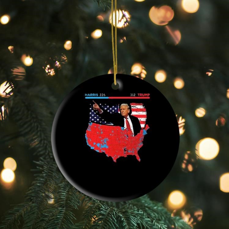 2024 Electoral Map Trump 312 Red 2024 Election Results Map Ornament