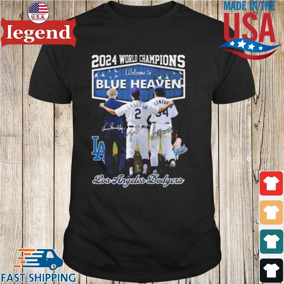 2024 World Champions Welcome To Blue Heaven Los Angeles Dodgers Signature Shirt