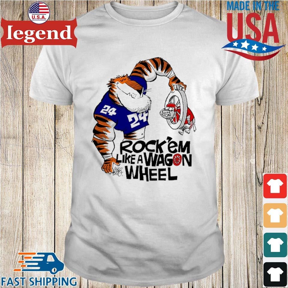 2024 Auburn Vs Oklahoma Rags Game Rock 'Em Like A Wagon Wheel Shirt