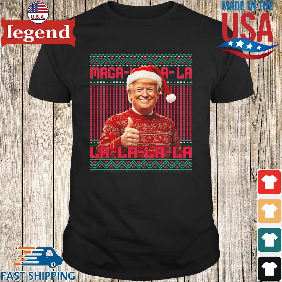 MAGA LA LA LA Donald Trump POTUS 47 Ugly Christmas Sweater