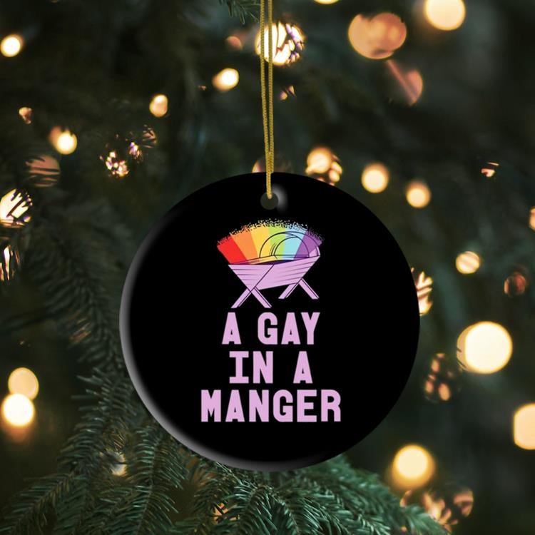 A Gay In A Manger Ornament