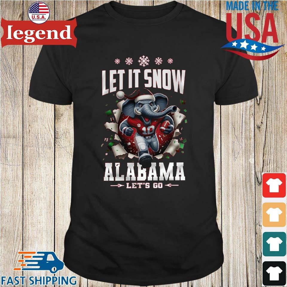 Alabama Crimson Tide Mascot Let It Snow Alabama Let's Go 2024 Shirt