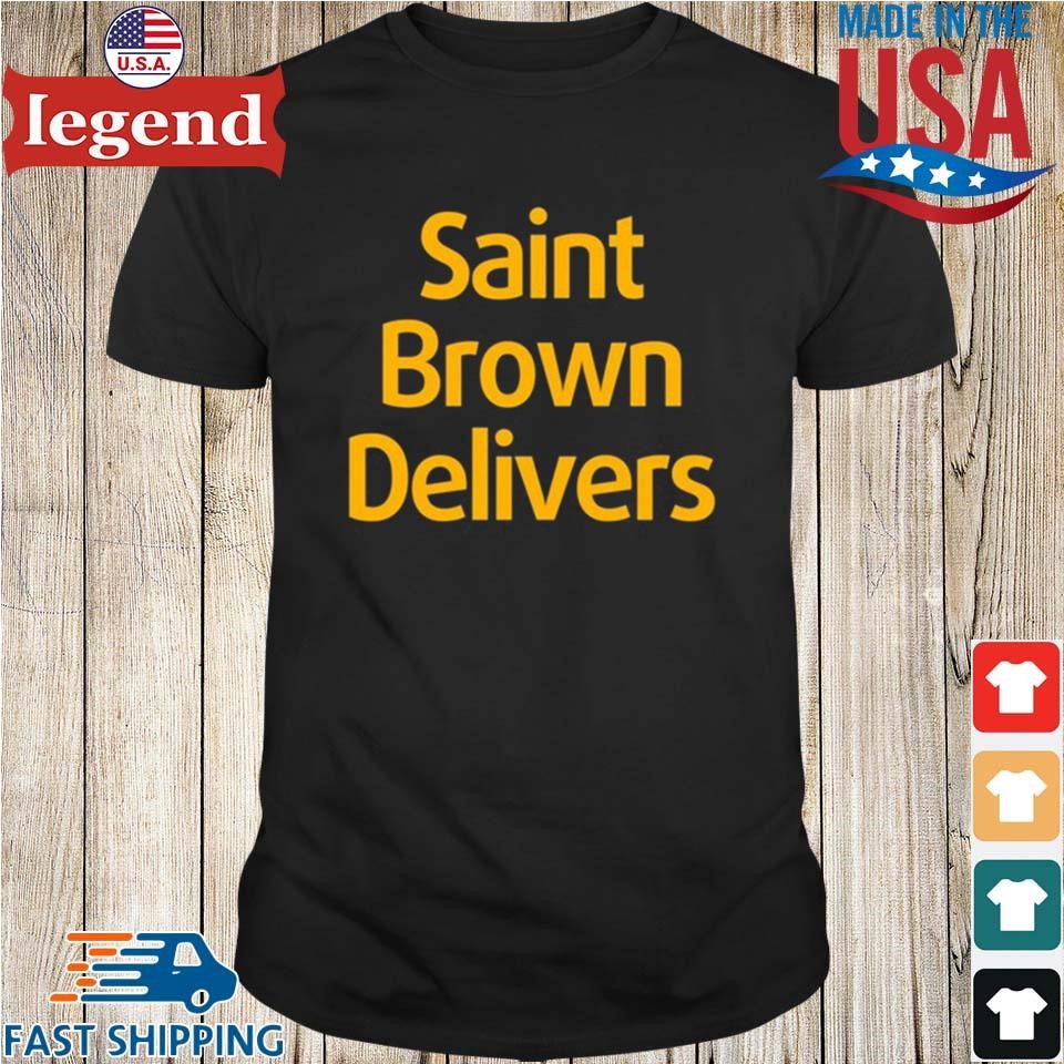 Amon-Ra Wearing Det Saint Brown Delivers Shirt