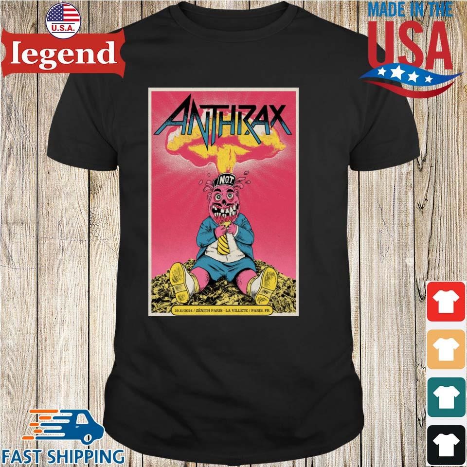 Anthrax Nov 29 2024 Zenith Paris-La Villette in Paris France Tour Shirt