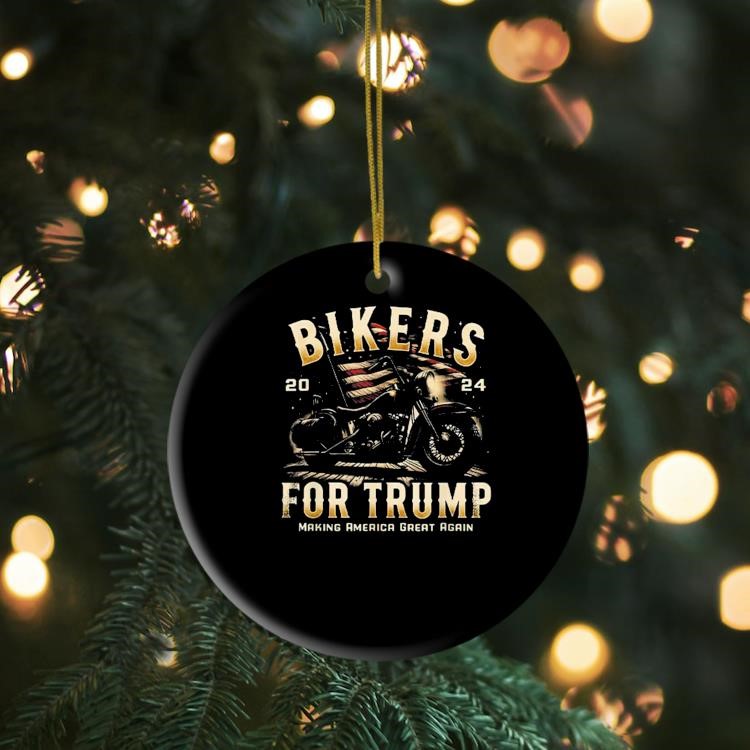 Biker For Trump 2024 Make America Great Again Trump Won 2024 Ornament