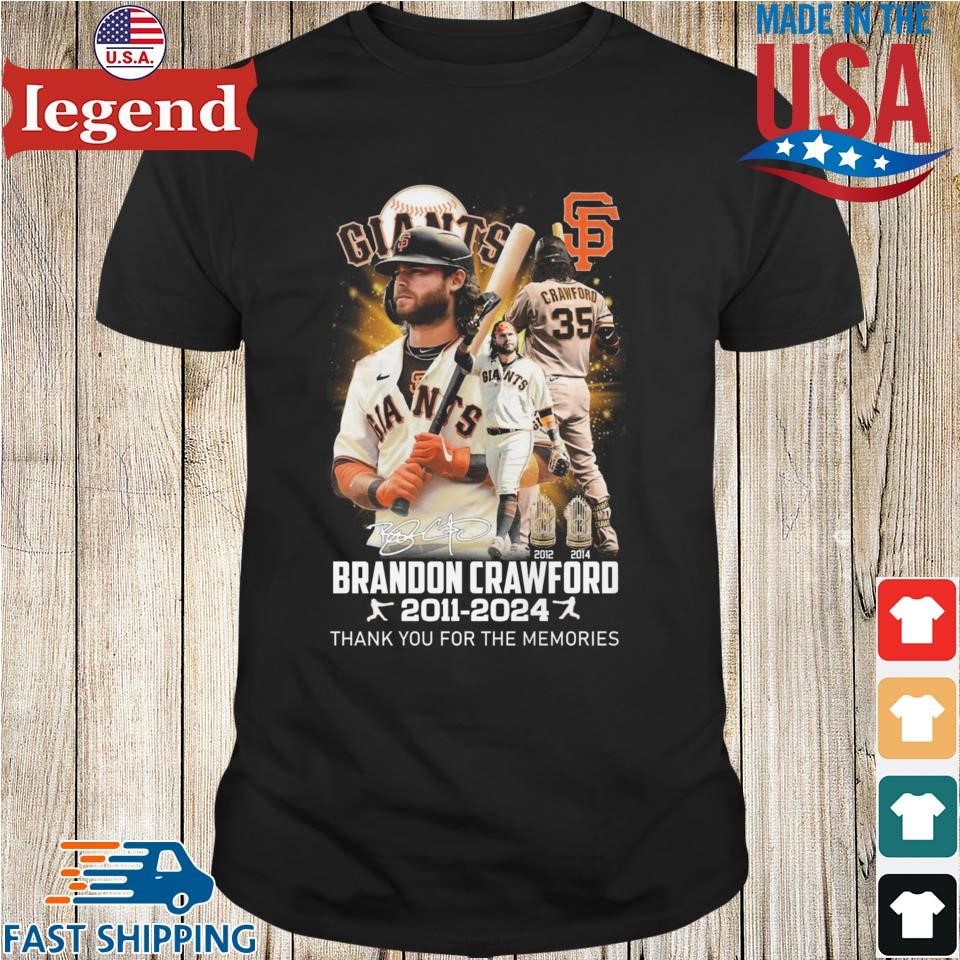 Brandon Crawford X MLB San Francisco Giants 2011-2024 Thank You For The Memories Signatures 2024 Shirt