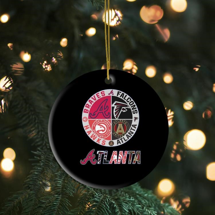 Braves Falcons Atlanta Hawks Atlanta City Sports Logo 2024 Ornament